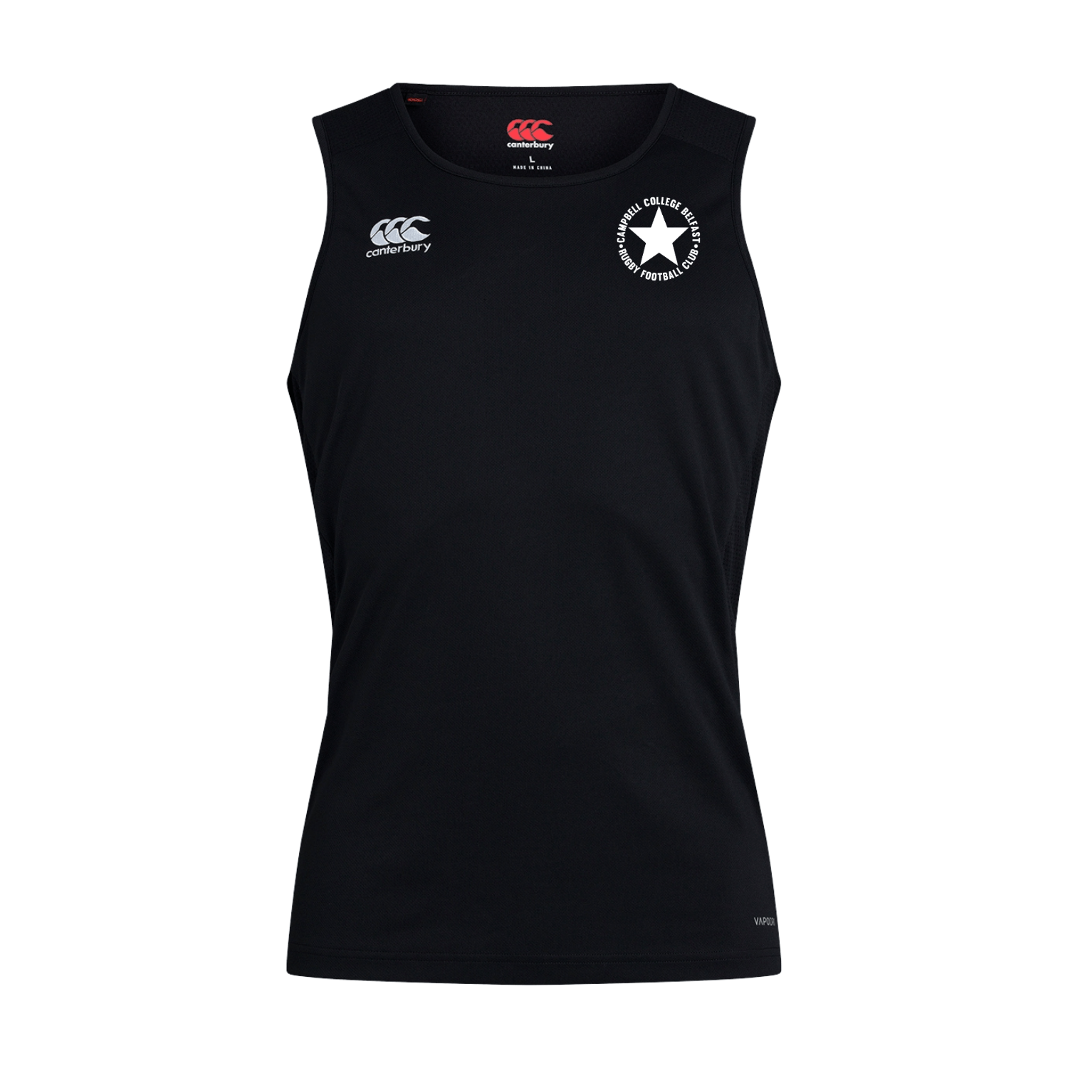 Campbell College - Club Dry Senior Rugby Singlet - Black - Canterbury - Stash Shop