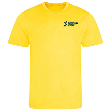 Christians in Sport Mens Sports T-Shirt - Sun Yellow - Stash inc. - Stash Shop