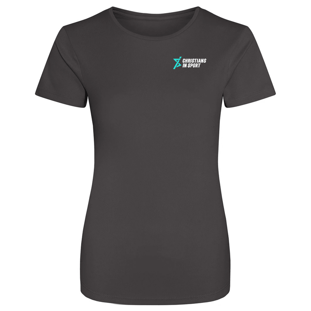 Christians in Sport Women's Sports T-Shirt 26 - Charcoal -Stash Shop- Stash Shop