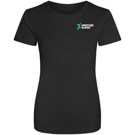 Christians in Sport Women's Sports T-Shirt - Jet Black - Stash inc. - Stash Shop