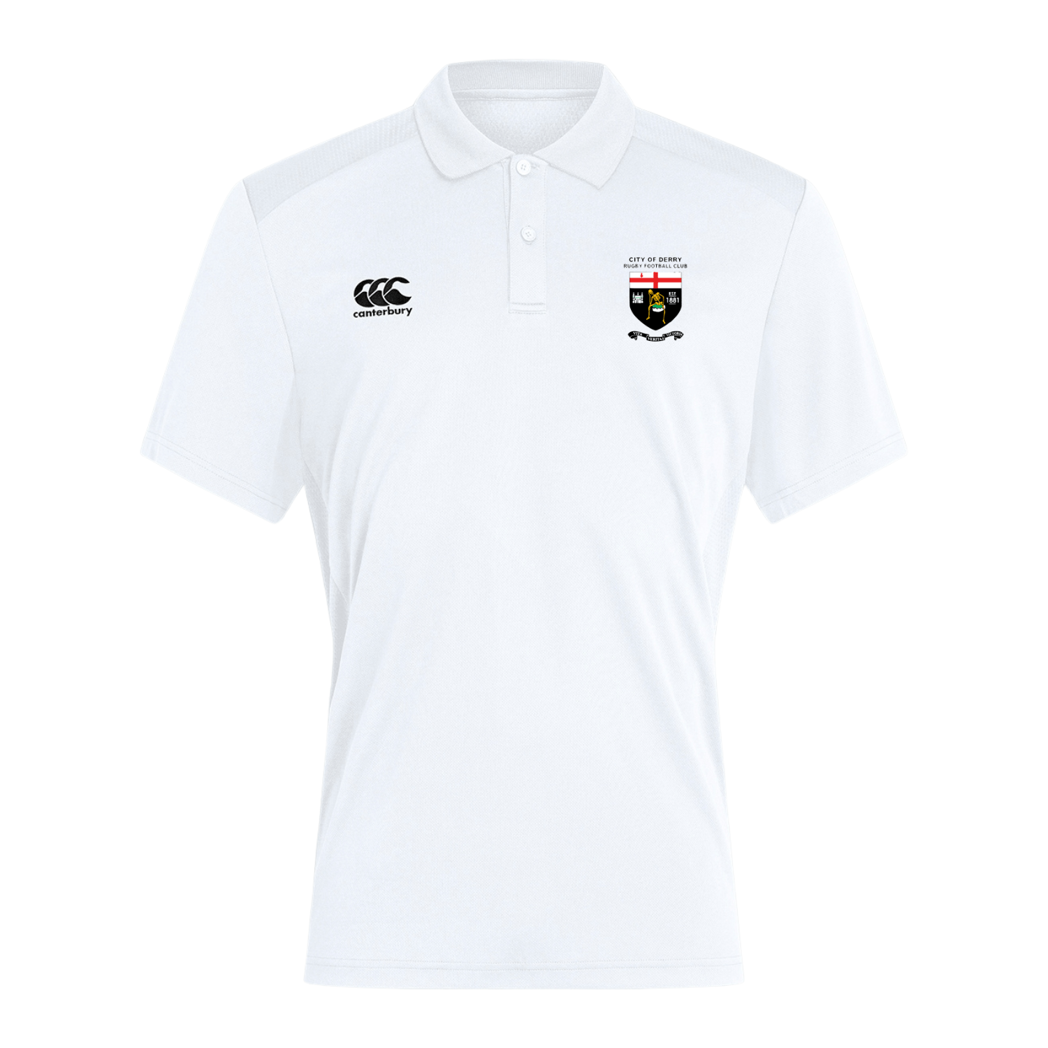 City Of Derry Rugby Club - Club Dry Polo - White - Canterbury - Stash Shop