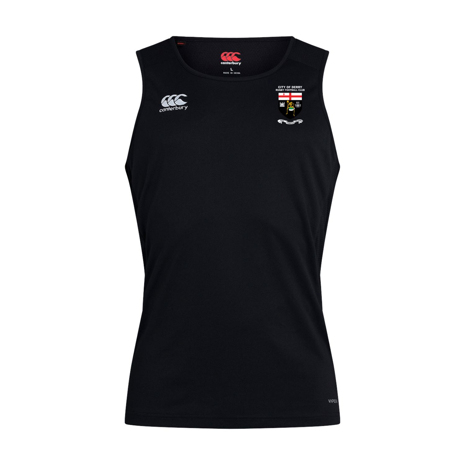 City Of Derry Rugby Club - Club Dry Singlet - Black - Canterbury - Stash Shop