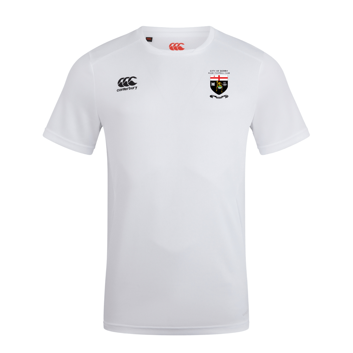 City Of Derry Rugby Club - Club Dry Tee - White - Canterbury - Stash Shop