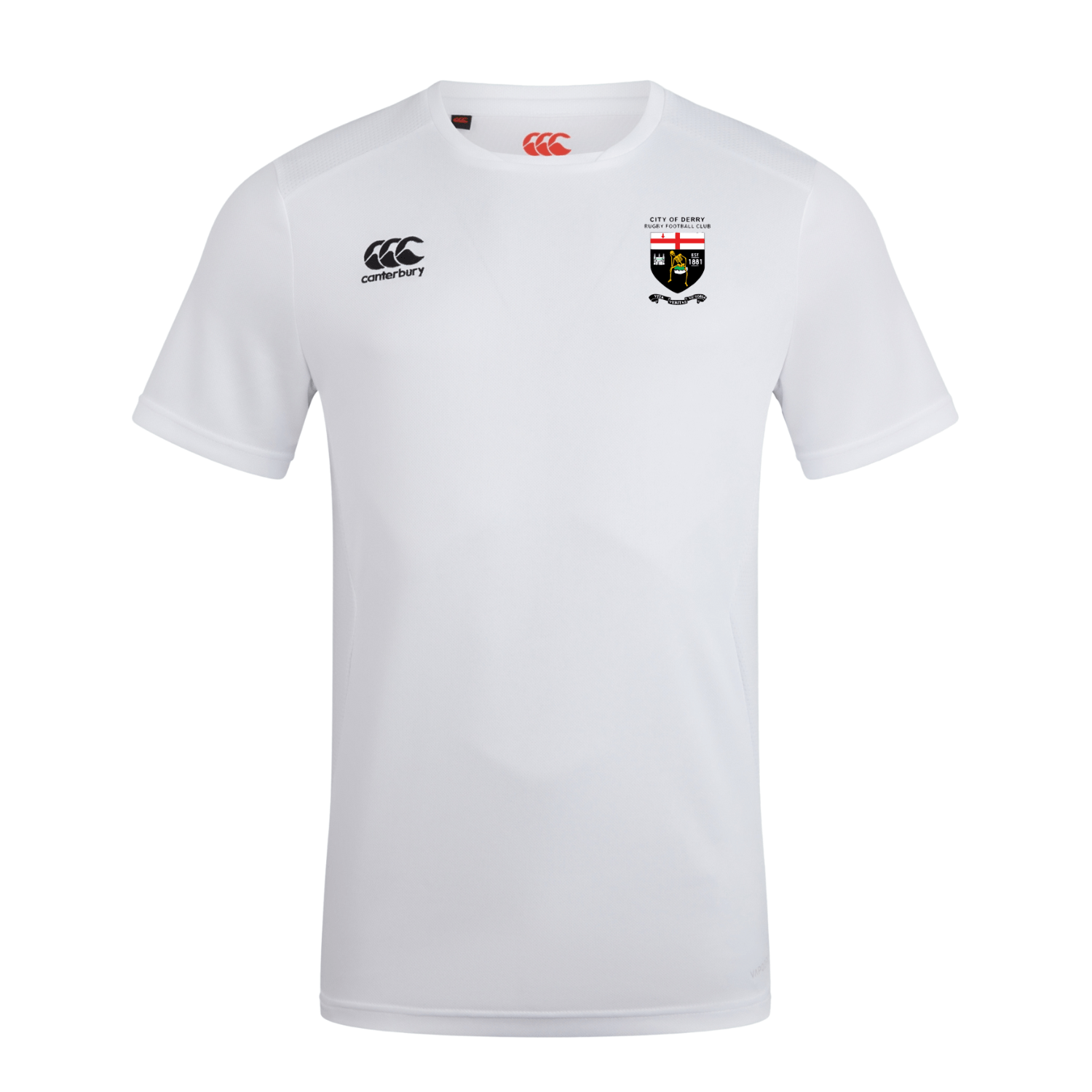 City Of Derry Rugby Club - Club Dry Tee - White - Canterbury - Stash Shop