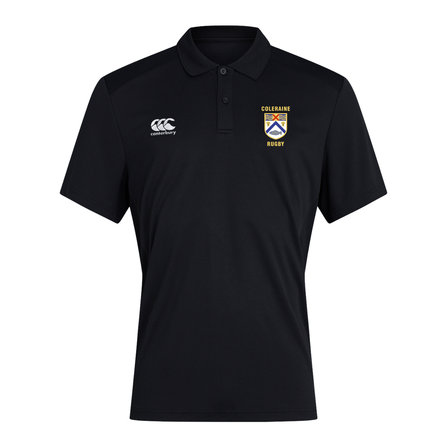 Coleraine Rugby Club - Club Dry Polo - Black - Canterbury - Stash Shop