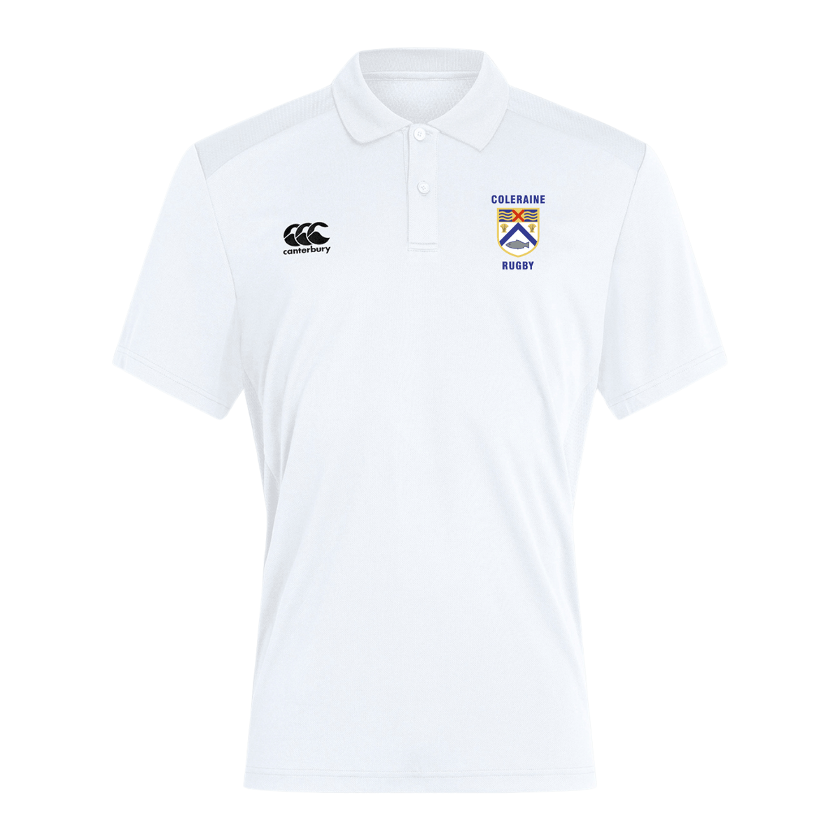 Coleraine Rugby Club - Club Dry Polo - White - Canterbury - Stash Shop