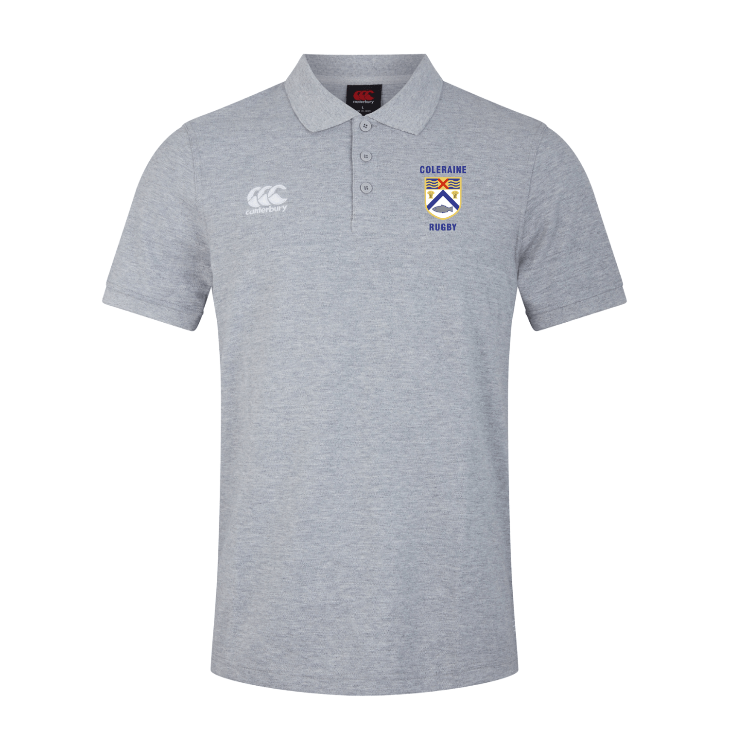 Coleraine Rugby Club - Cotton Waimak Poloshirt - Grey - Canterbury - Stash Shop