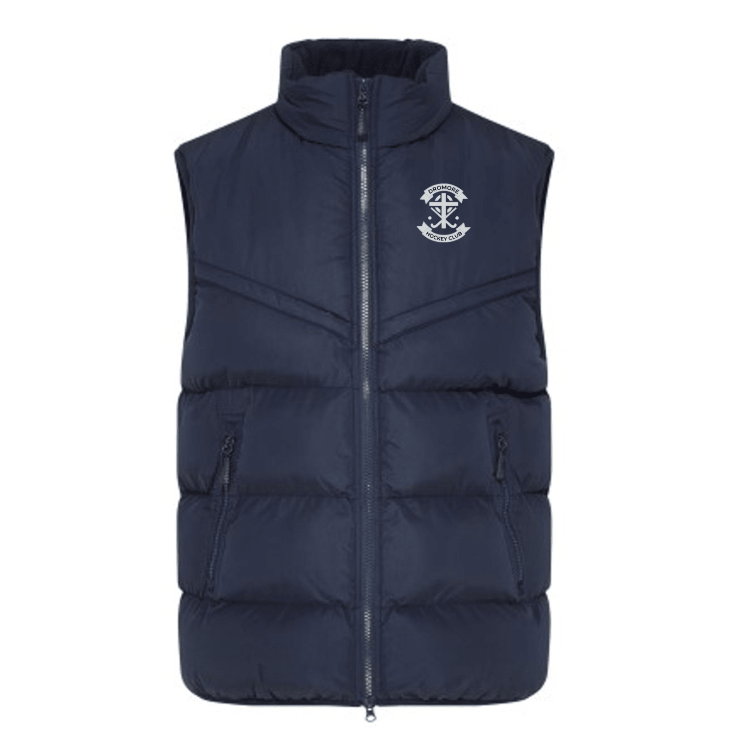 Dromore Ladies Hockey Club - Chevron Puffer Gilet - Navy -Stash Shop- Stash Shop