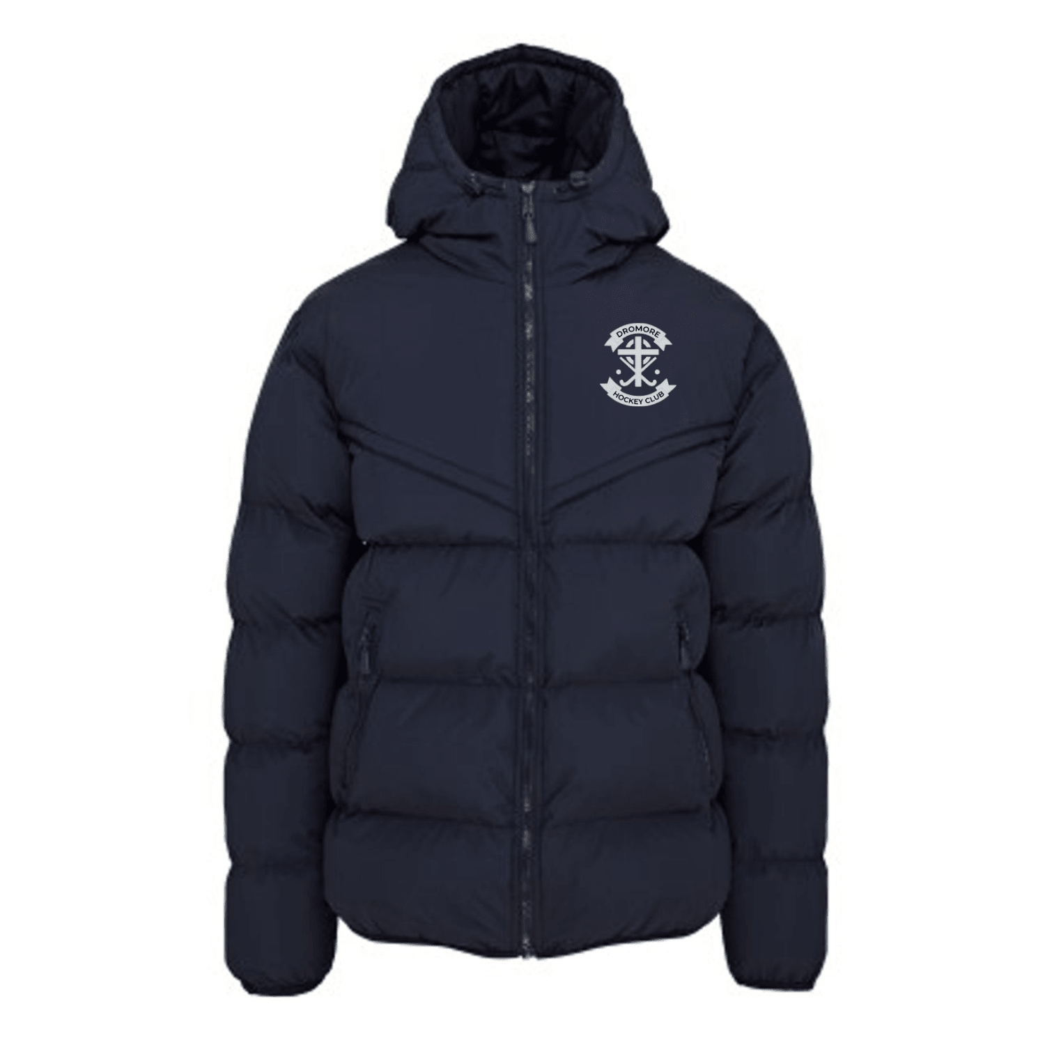 Dromore Ladies Hockey Club - Chevron Puffer Jacket - Navy -Stash Shop- Stash Shop
