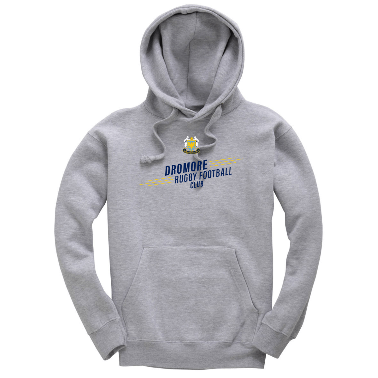Dromore Rugby Club - Heavyweight Cotton Logo Hoodie - Grey - Stash Inc. - Stash Shop