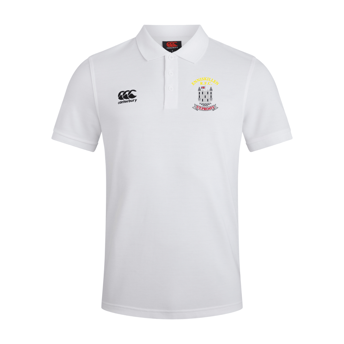 Enniskillen Rugby Club - Waimak Poloshirt - White - Canterbury - Stash Shop