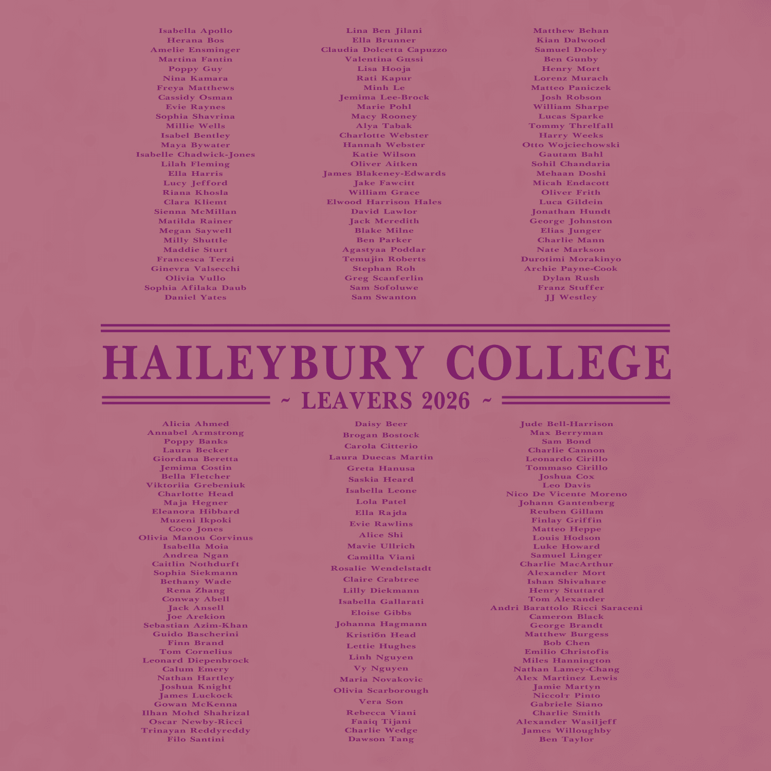 Haileybury College Leavers 2026 - Premium Hoody - Mulberry - Stash Shop - Stash Shop