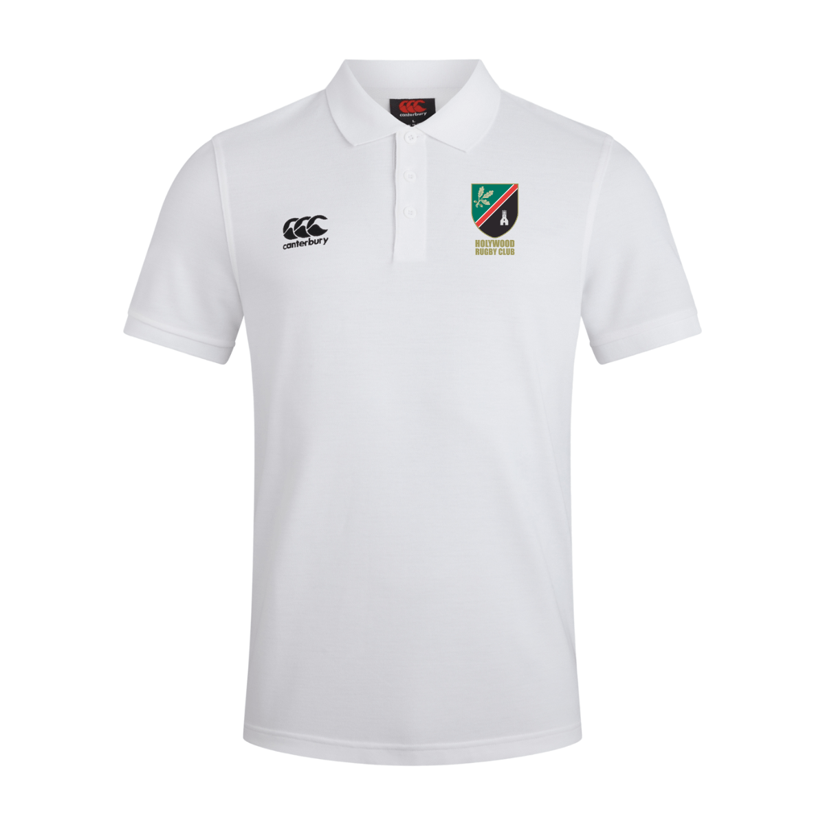 Holywood Rugby Club - Cotton Waimak Poloshirt - White - Canterbury - Stash Shop