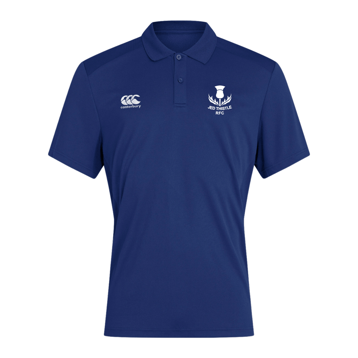 Jed Thistle Rugby Club - Poly Polo - Royal - Canterbury - Stash Shop