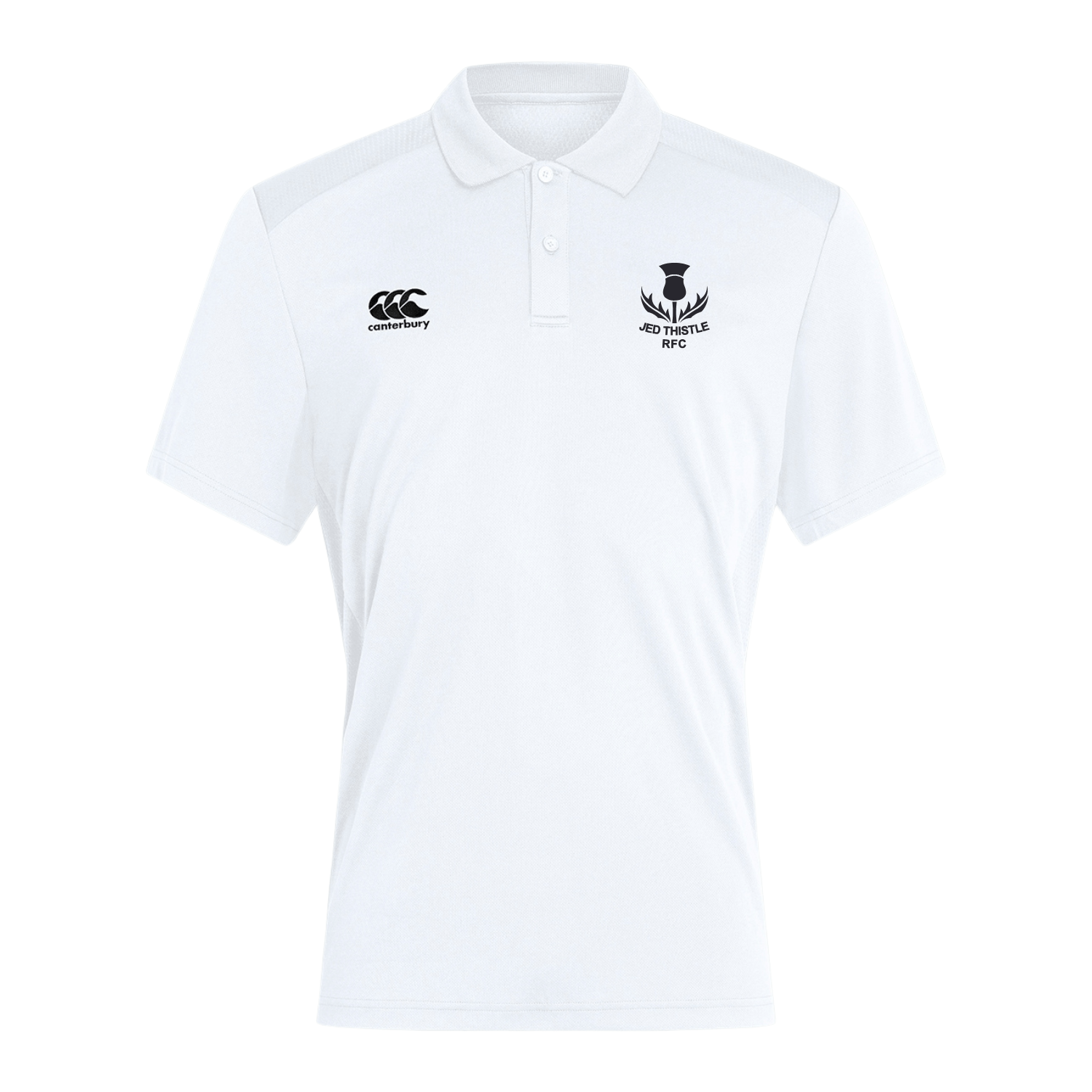 Jed Thistle Rugby Club - Poly Polo - White - Canterbury - Stash Shop