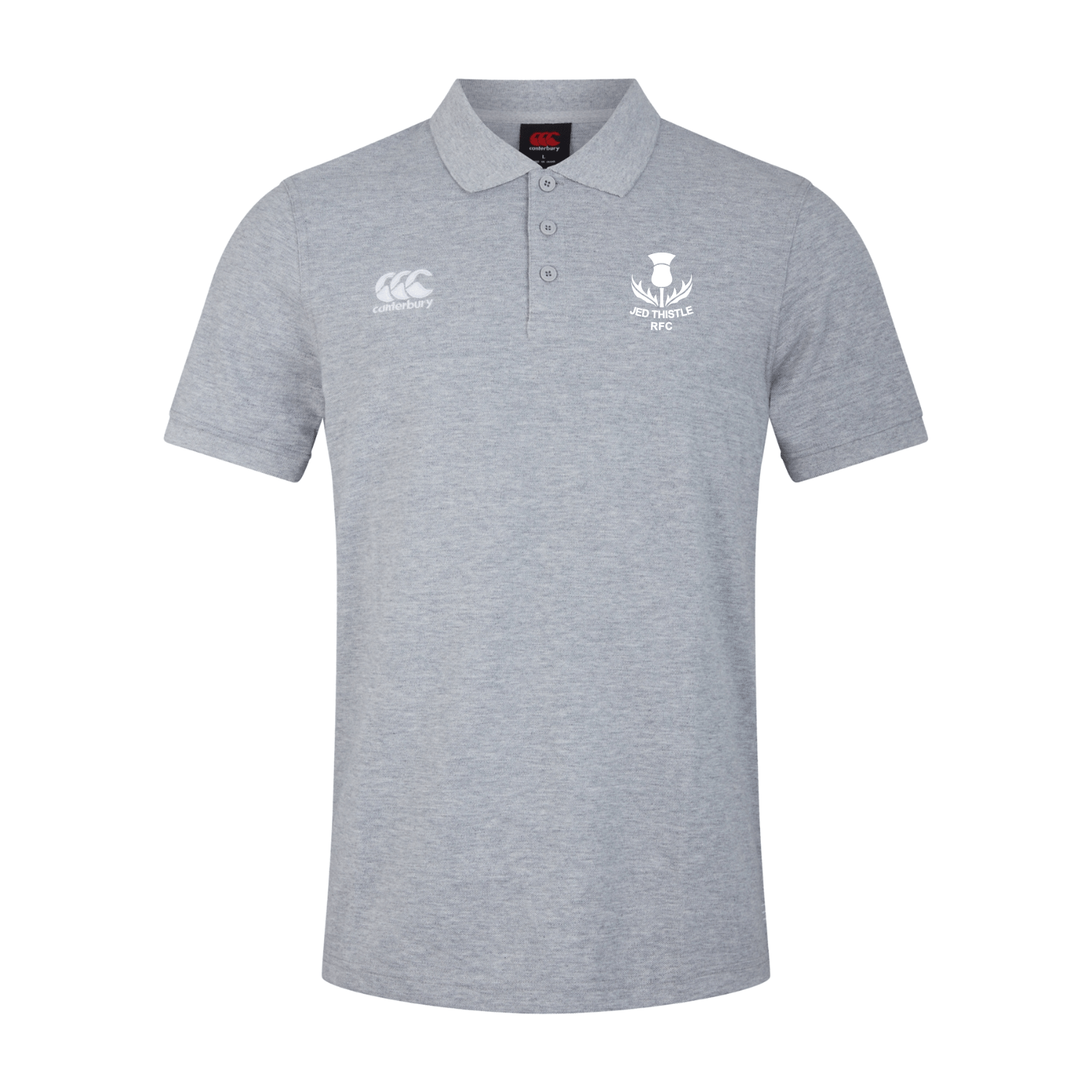 Jed Thistle Rugby Club - Waimak Poloshirt - Grey - Canterbury - Stash Shop