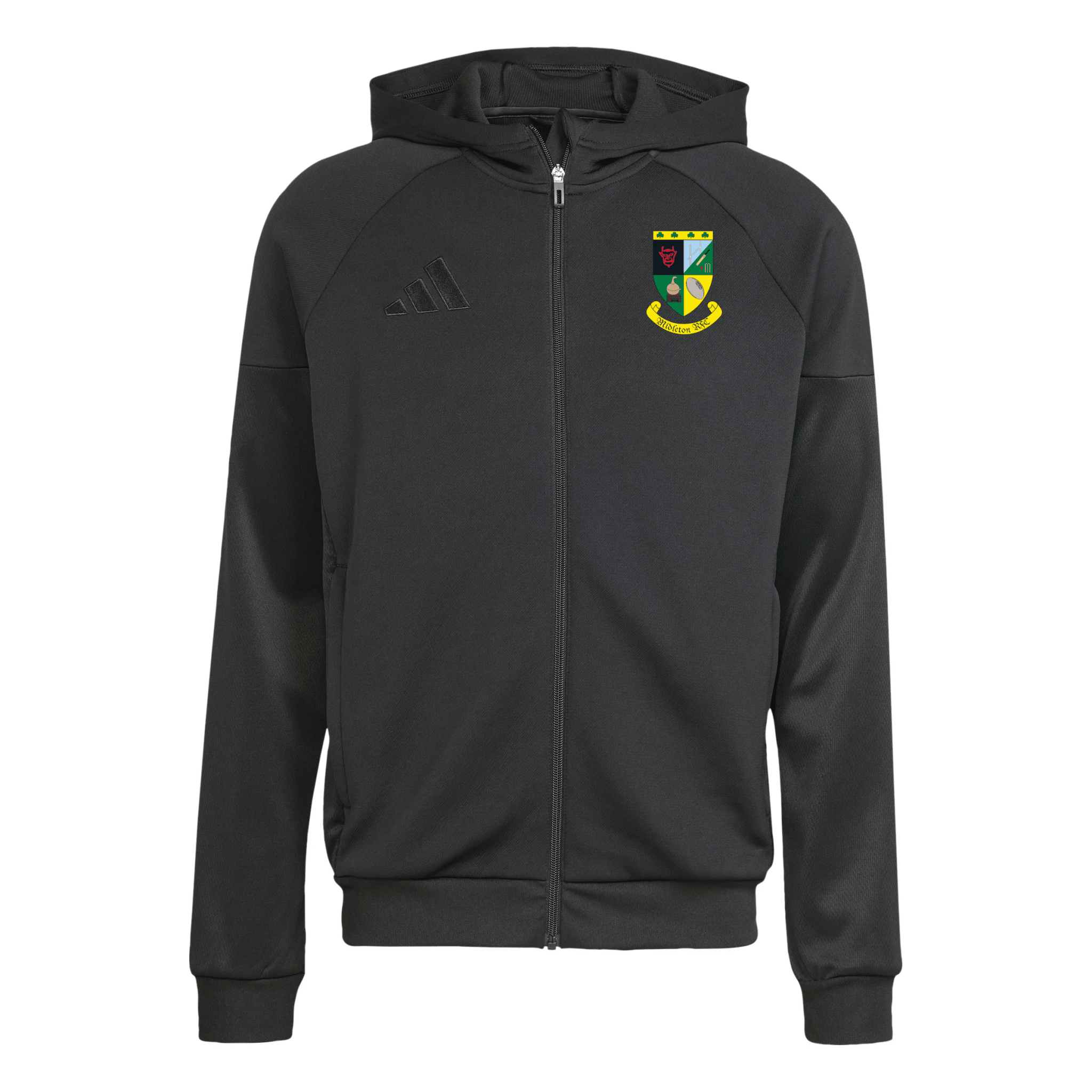 Midleton Rugby Club - Advantage 25 Full Zip Hoodie - Black -adidas- Stash Shop