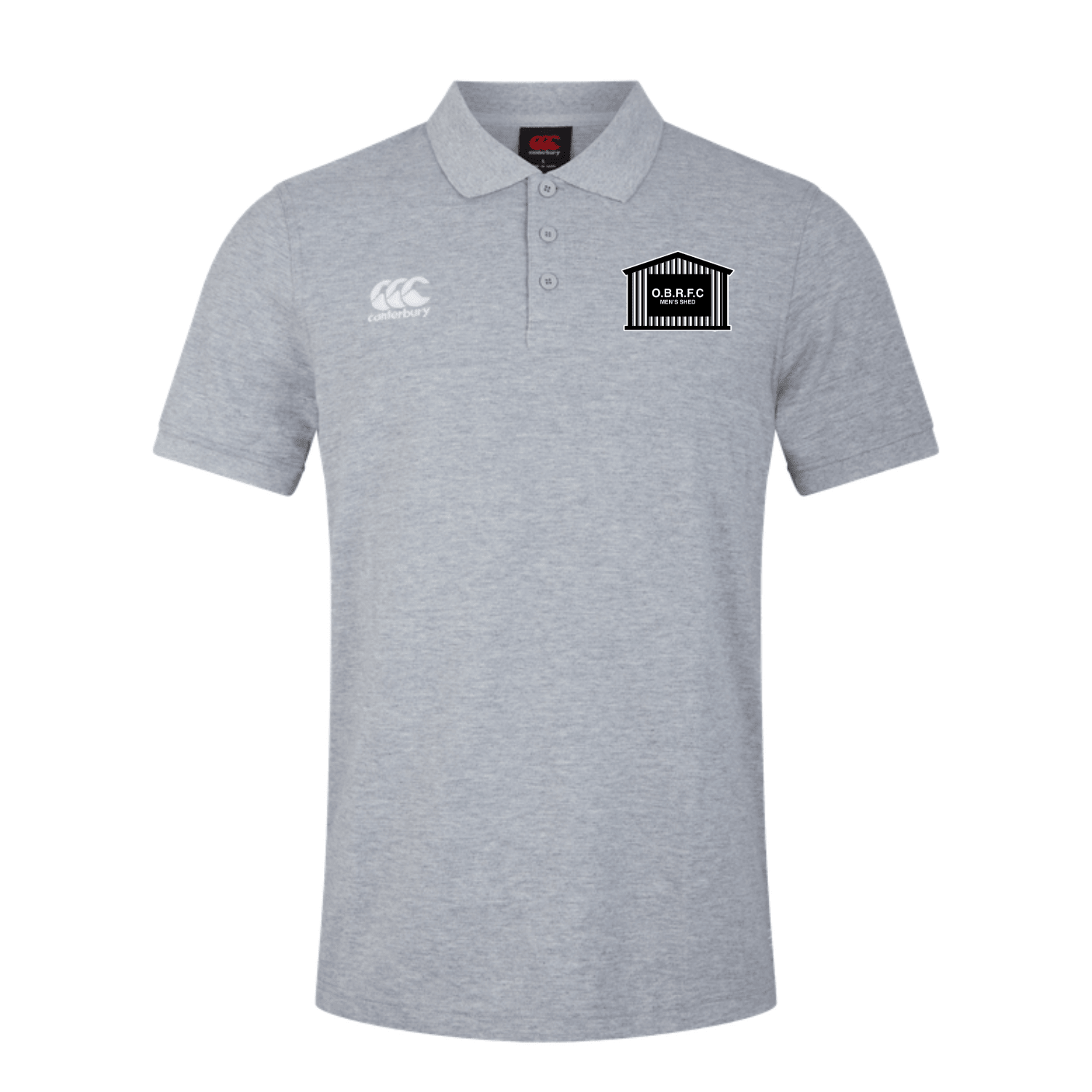 OBRFC Men's Shed - Cotton Waimak Poloshirt - Grey -Canterbury- Stash Shop