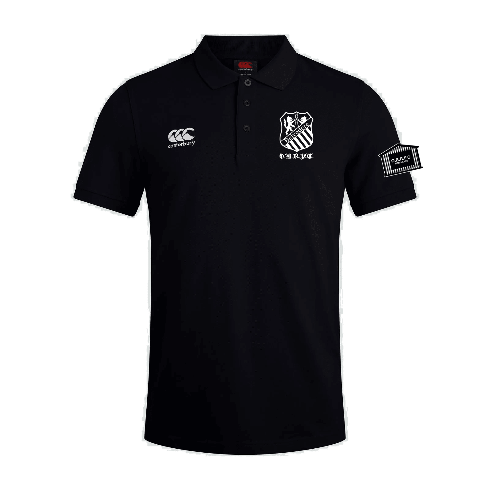 OBRFC Men's Shed - Waimak Polo Shirt - Black -Canterbury- Stash Shop