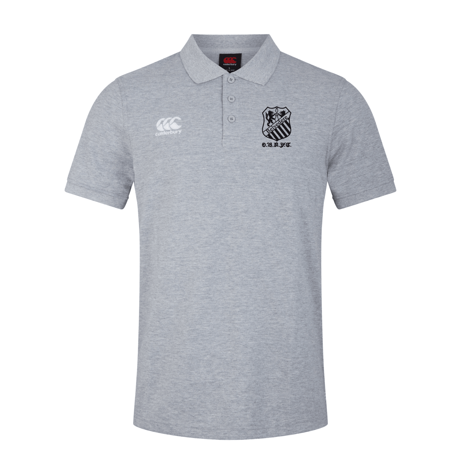 Old Belvedere Rugby Club - Cotton Waimak Poloshirt - Grey - Canterbury - Stash Shop