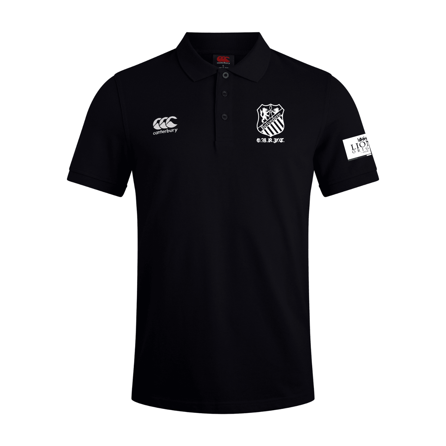 Old Belvedere Rugby Club - Lions Origin Cotton Waimak Poloshirt - Black - Canterbury - Stash Shop