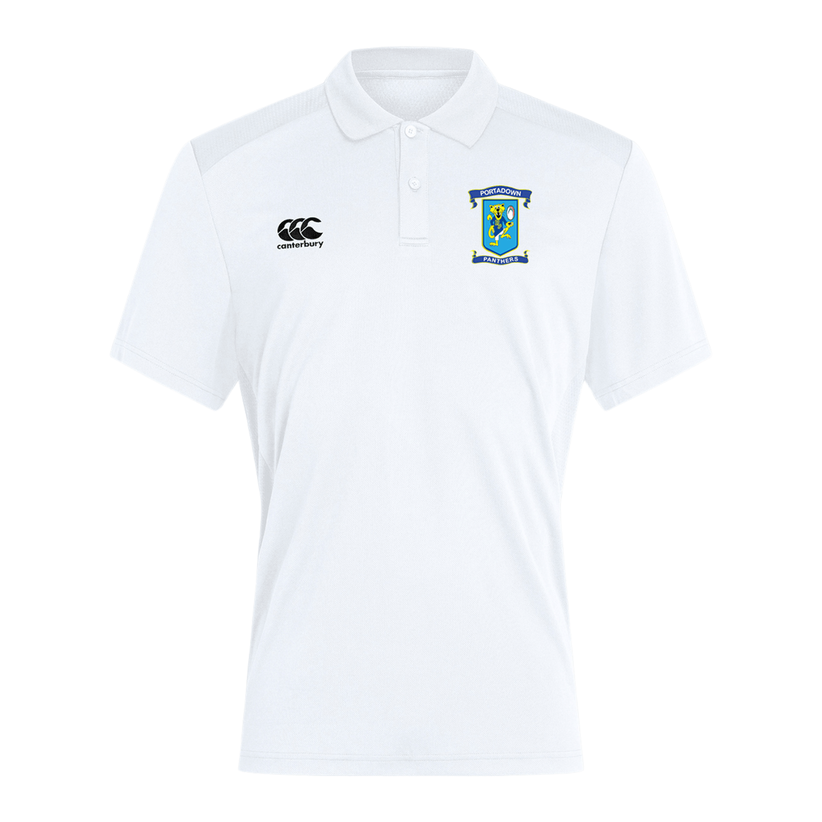 Portadown Rugby Club - Panthers Poly Polo - White - Canterbury - Stash Shop