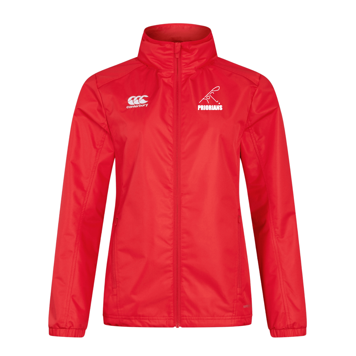Priorians Hockey Club - Ladies Club Vaposhield Full Zip Rain Jacket - Red - Canterbury - Stash Shop