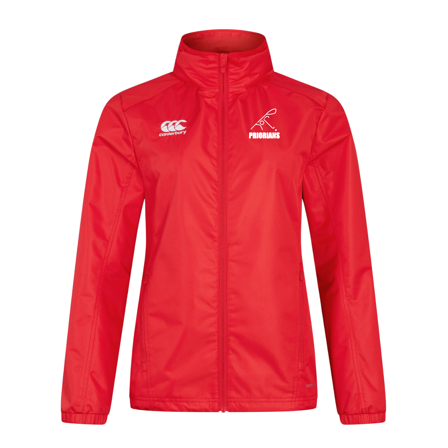 Priorians Hockey Club - Ladies Club Vaposhield Full Zip Rain Jacket - Red - Canterbury - Stash Shop