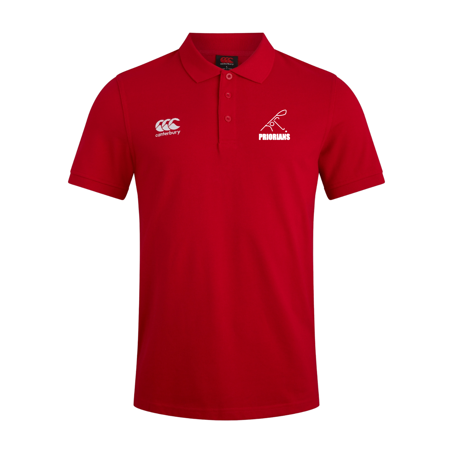 Priorians Hockey Club - Waimak Polo Shirt - Red - Canterbury - Stash Shop