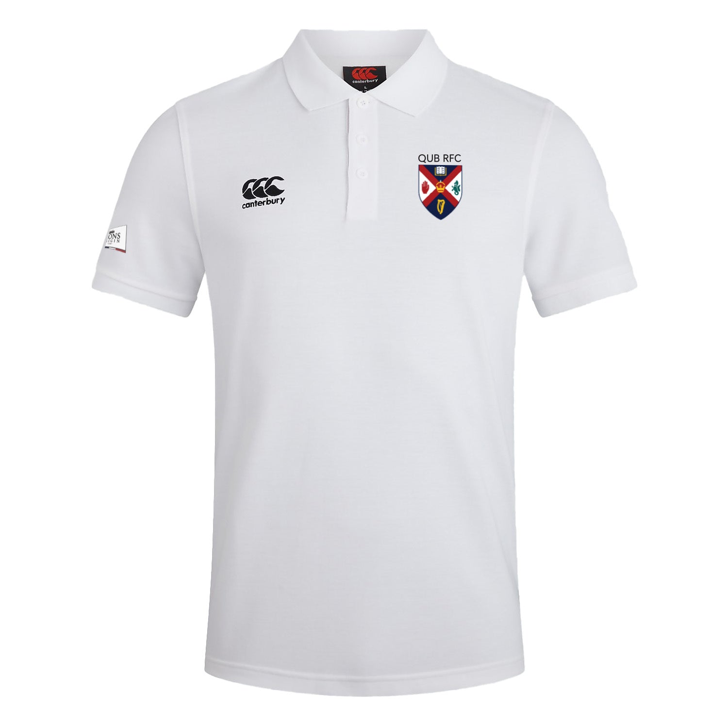 QUB Rugby - Lions Legends Range Polo - White - Canterbury - Stash Shop