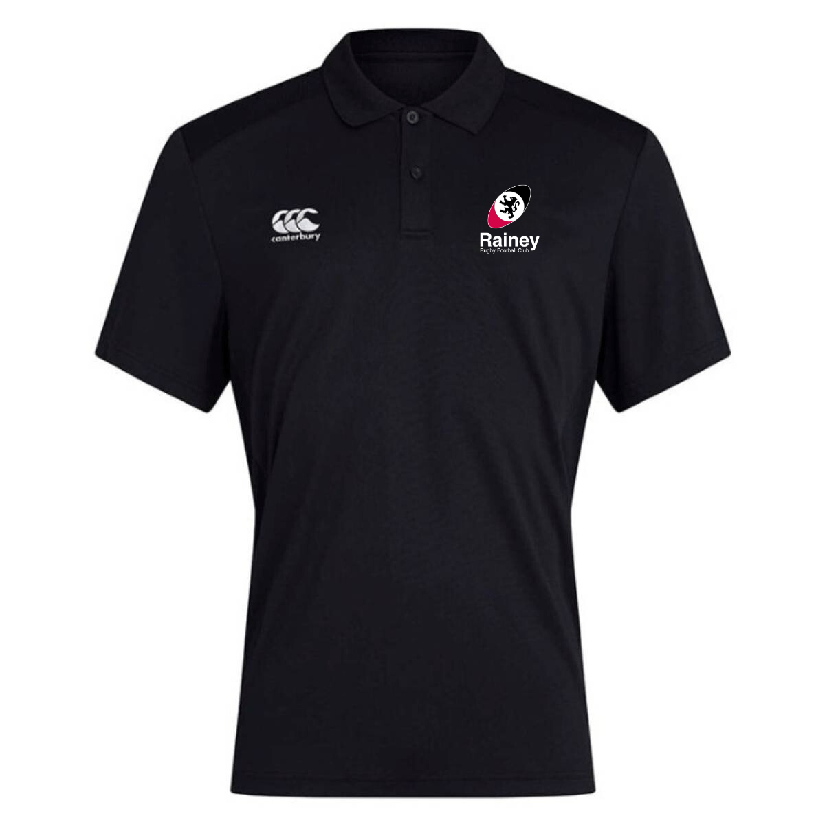 Rainey Rugby Club - Club Dry Polo - Black - Canterbury - Stash Shop