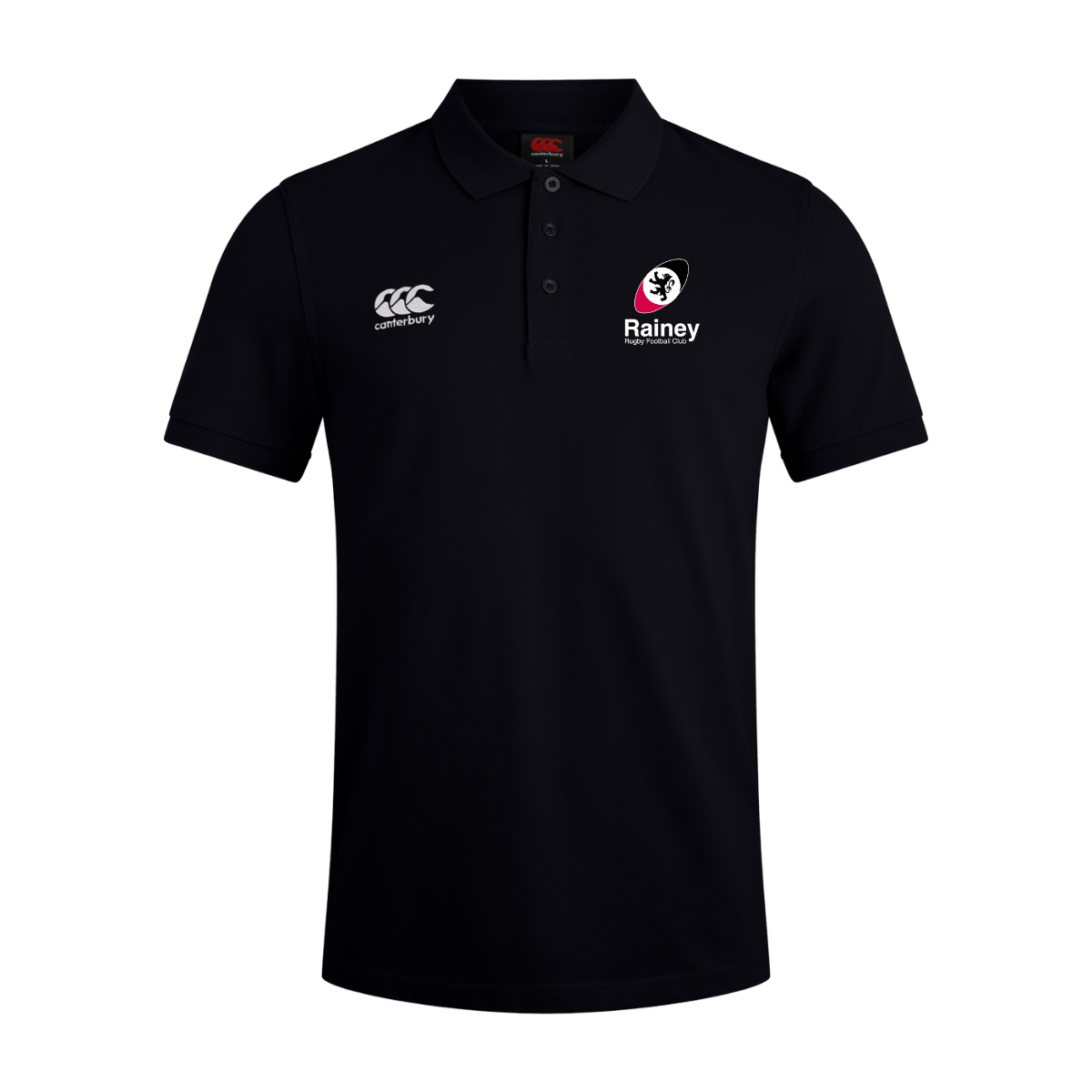 Rainey Rugby Club - Waimak Poloshirt - Black - Canterbury - Stash Shop