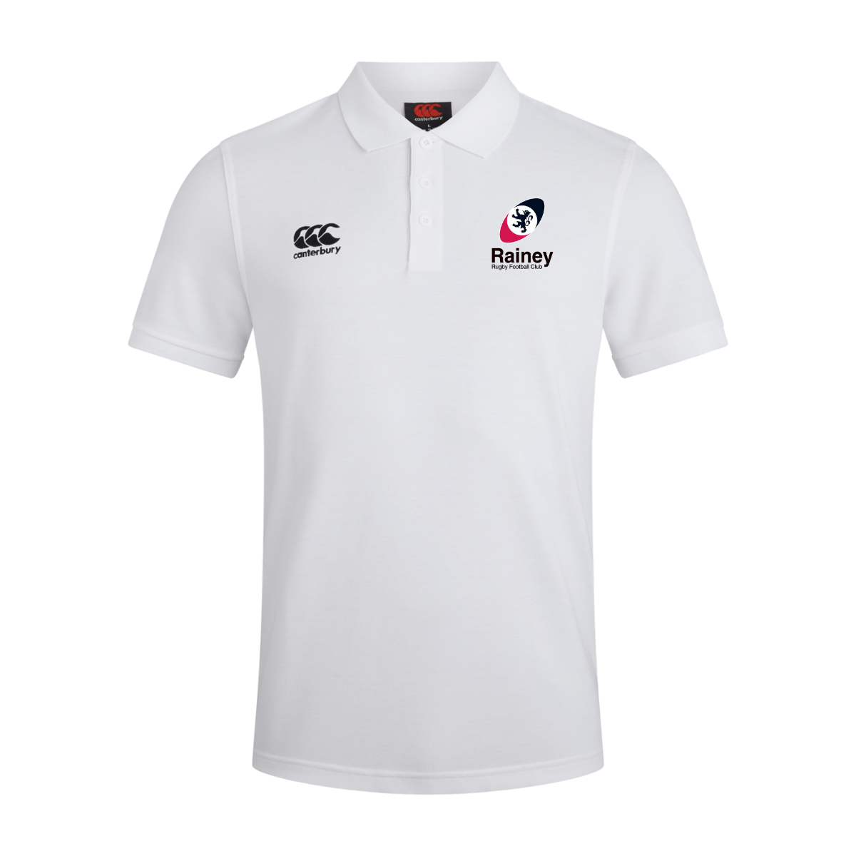 Rainey Rugby Club - Waimak Poloshirt - White - Canterbury - Stash Shop
