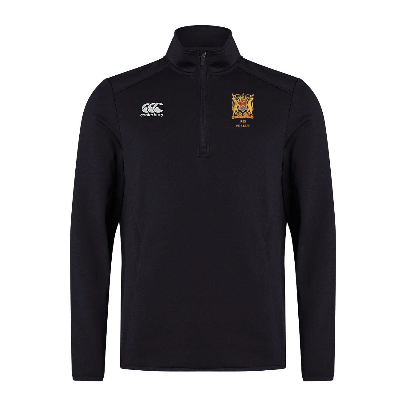 RES PE Staff - Club 1/4 Zip Mid Layer Training Top - Black -Canterbury- Stash Shop