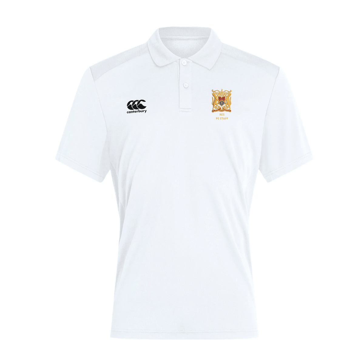 RES PE Staff - Club Dry Polo - White -Canterbury- Stash Shop