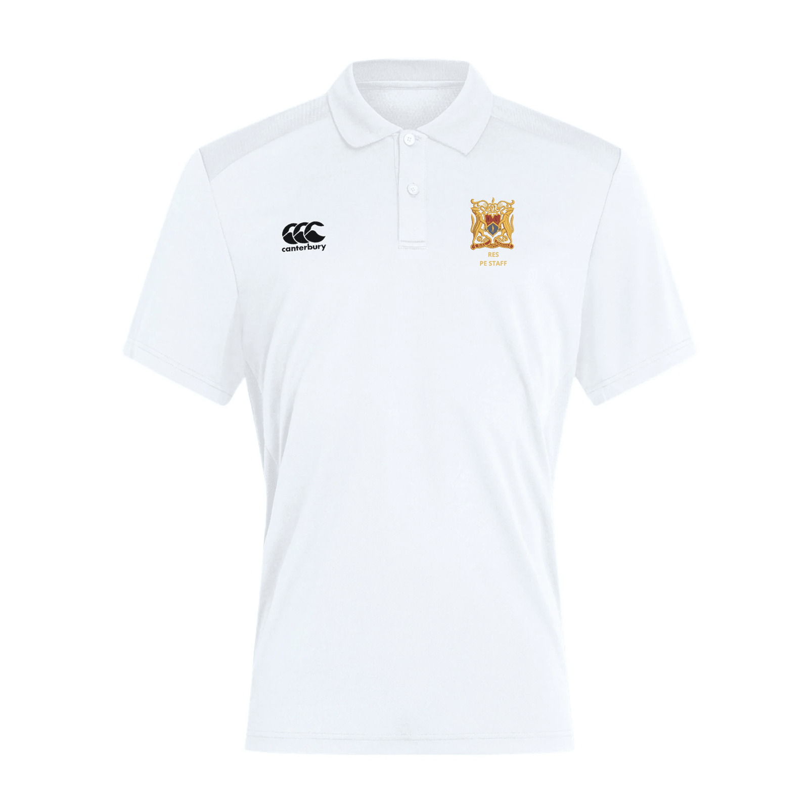 RES PE Staff - Club Dry Polo - White -Canterbury- Stash Shop
