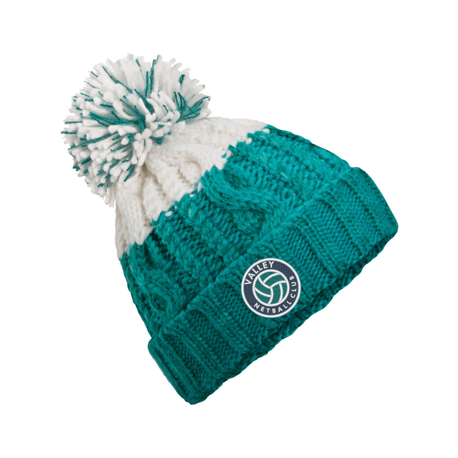 Valley Netball Club Bobble Hat - Emerald/White - Stash Shop - Stash Shop