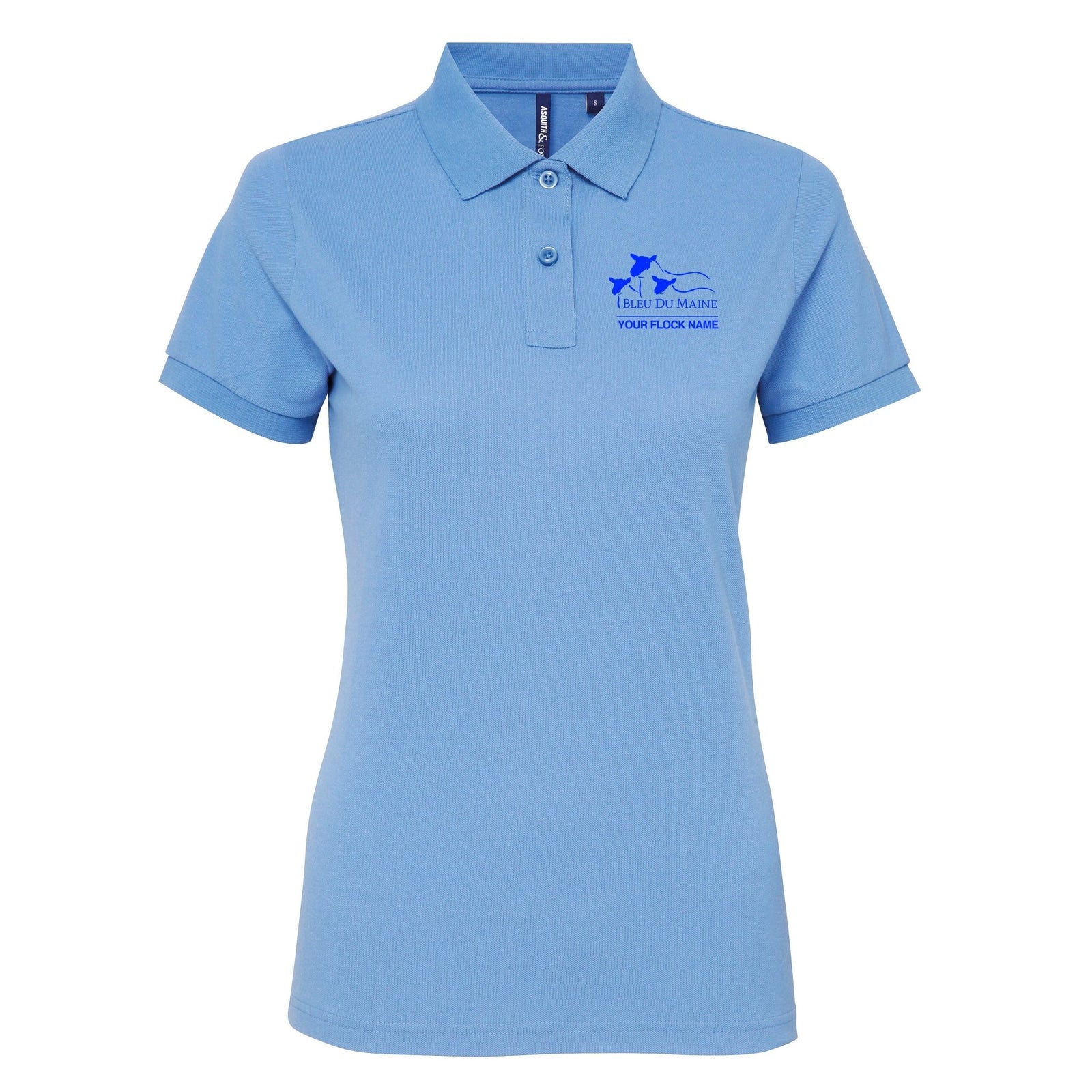 Bleu Du Maine Sheep Society Ladies Poloshirt - Stash Shop - Stash Shop