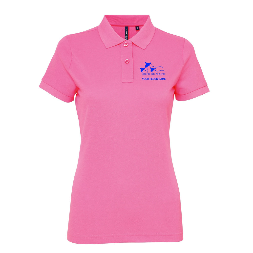 Bleu Du Maine Sheep Society Ladies Poloshirt - Stash Shop - Stash Shop