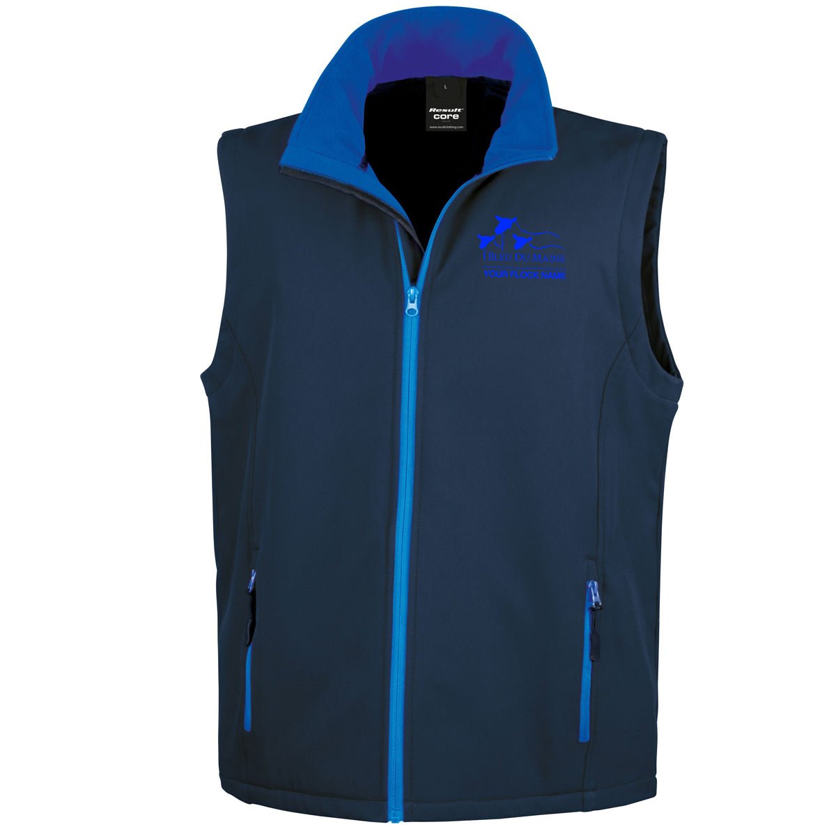 Bleu Du Maine Sheep Society Mens Softshell Gilet - Stash Shop - Stash Shop
