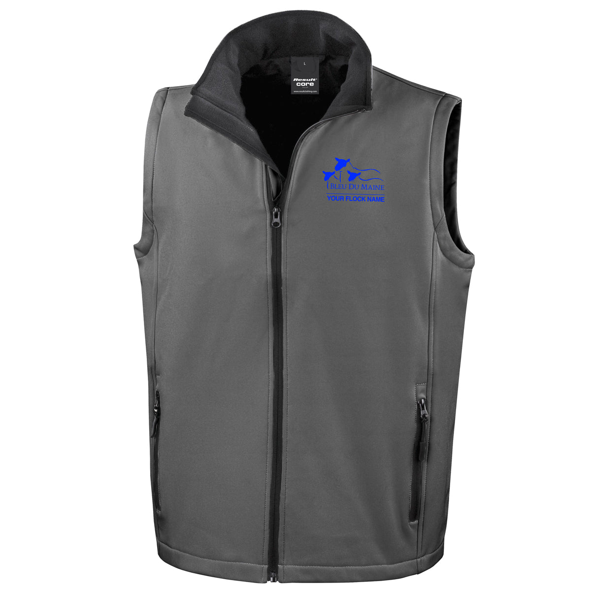 Bleu Du Maine Sheep Society Mens Softshell Gilet - Stash Shop - Stash Shop