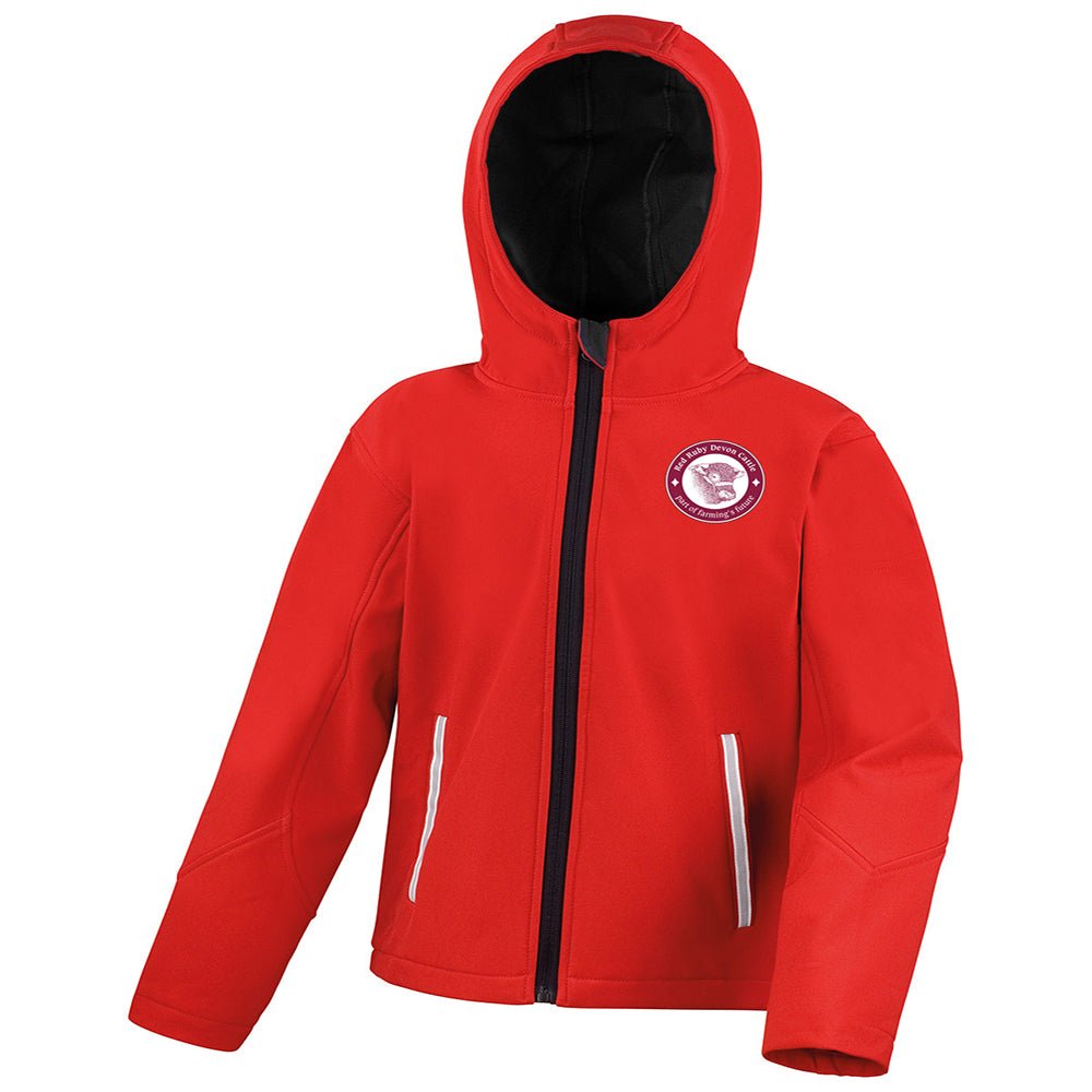 Devon Cattle Breeders Society Kids Softshell Jacket - Red - Stash Shop - Stash Shop
