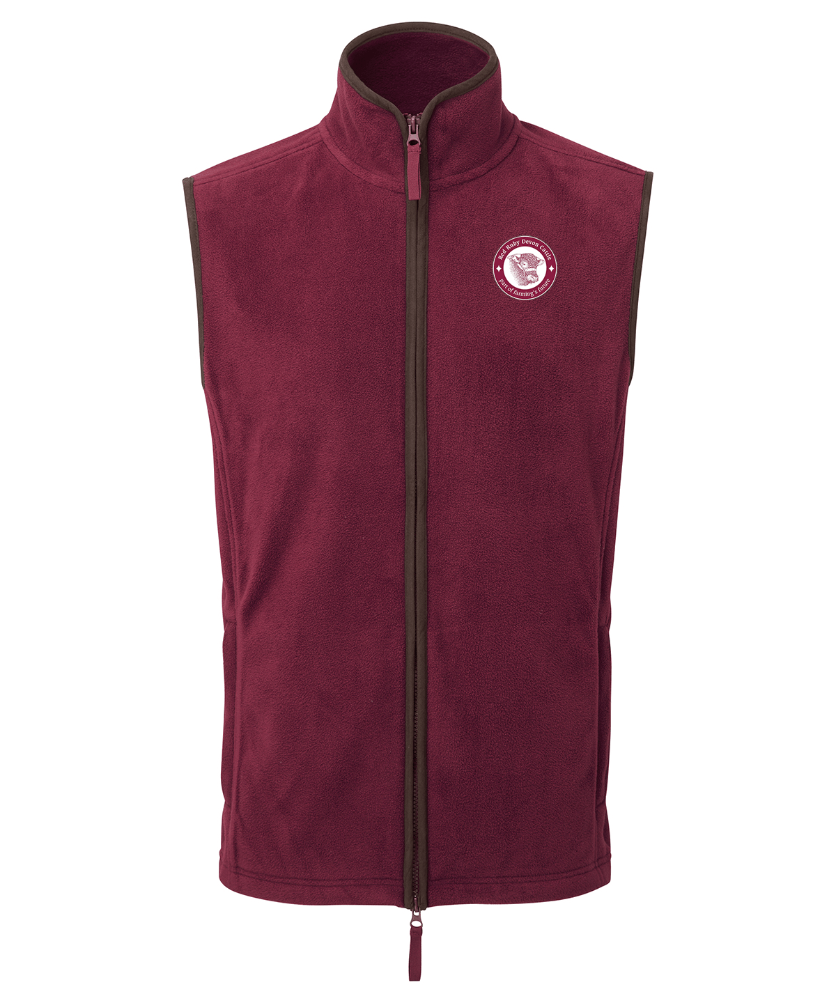 Devon Cattle Breeders Society Mens Artisian Gilet - Burgundy - Stash Shop - Stash Shop