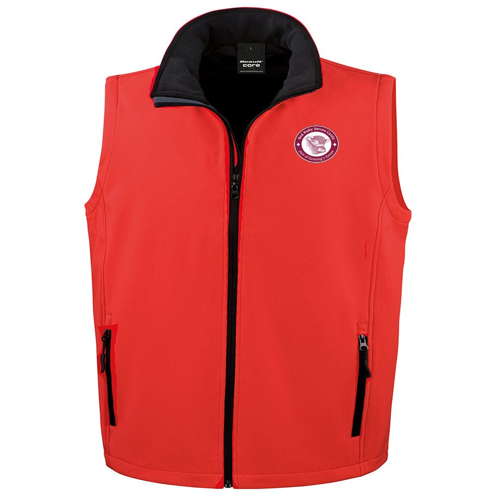 Devon Cattle Breeders Society Mens Softshell Gilet - Stash Shop - Stash Shop