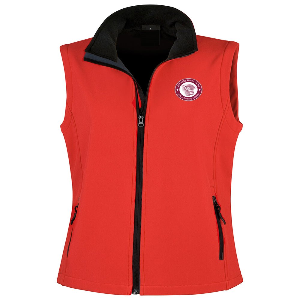 Devon Cattle Breeders Society Womens Softshell Gilet - Red - Stash Shop - Stash Shop