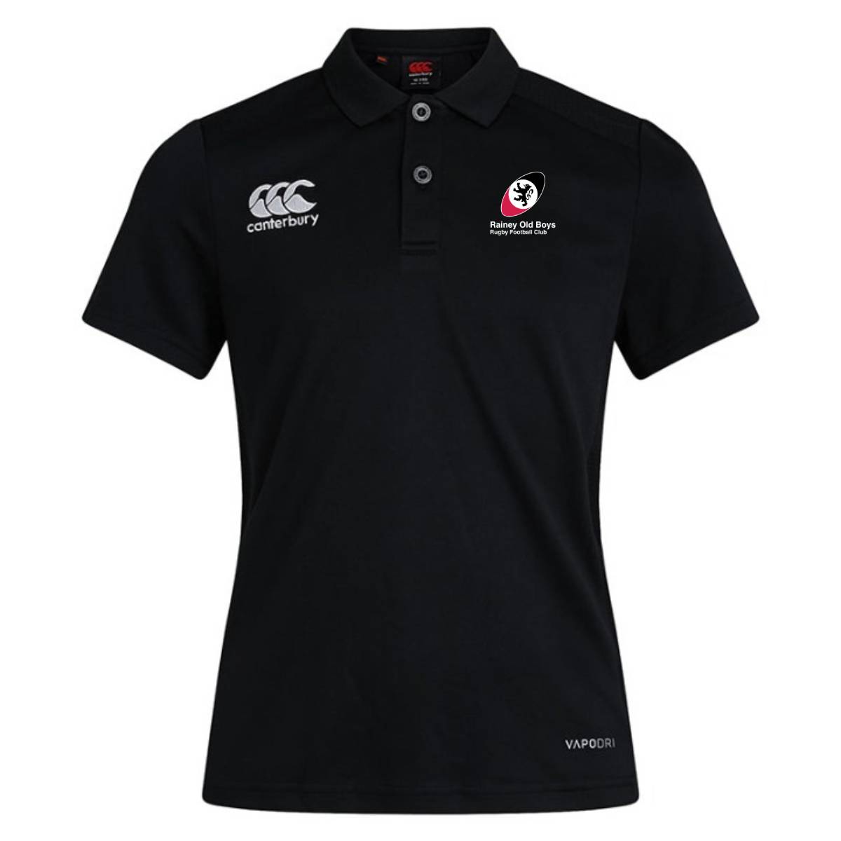 Rainey Rugby Club - Ladies Club Dry Polo - Black - Canterbury - Stash Shop